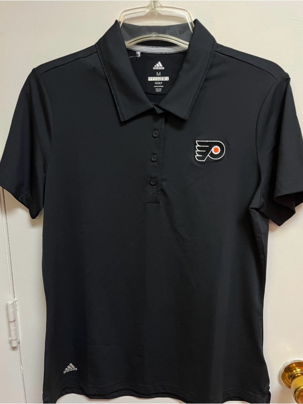 adidas Men’s Black Polo with Philadelphia Flyers Patch